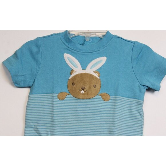 NEW 2014 Gymboree Baby Beaver Romper Boys 6-12 M Easter Spring Carrots Summer - Picture 2 of 6